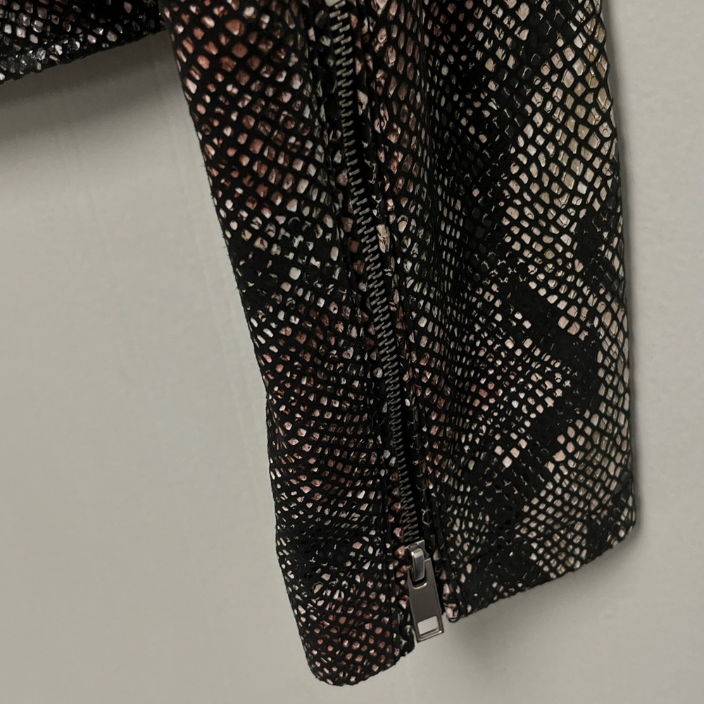 Blk Dnm Snakeskin Python Embossed Leather Biker J… - image 8